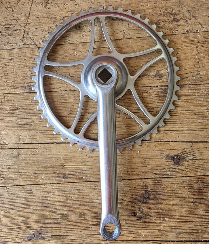 Tretlager RENAK, für Tourenrad, DDR, nur rechte Kurbel m. Kettenrad ! für Glockenlager, alte Neuware 