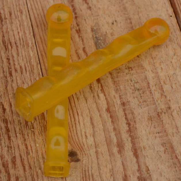 Hebelüberzug mit Kugel, passend für alle Hebelsorten, gelb, orig. 60/70er Jahre, L=130mm 