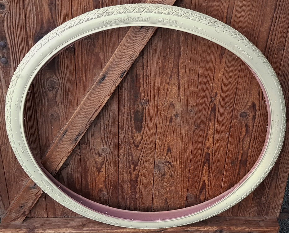 Fahrrad Reifen, 28 x 1,50 (40-622), ungemarkt, creme, klassisches Modell, stabile Ausführung f. Tourer, Halbrenner etc.