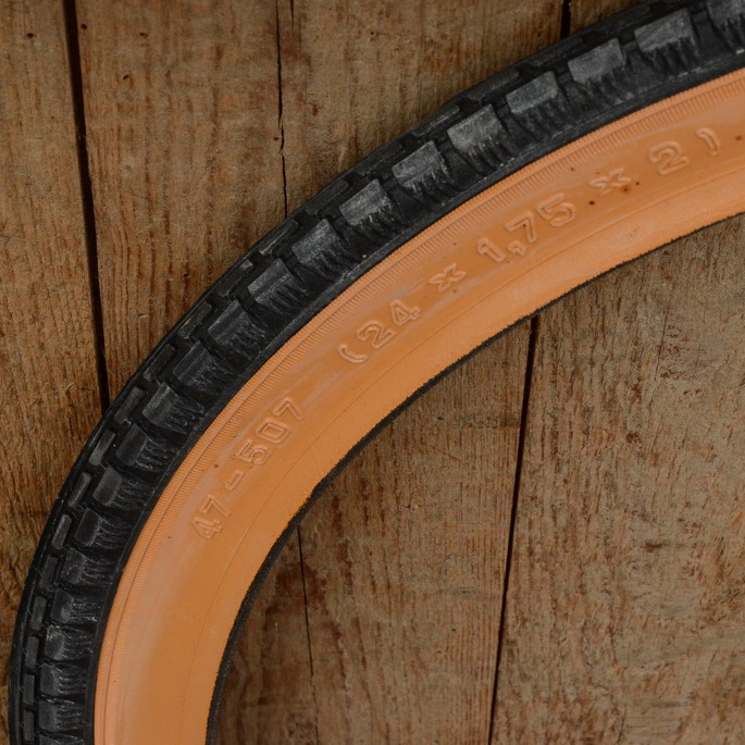 Fahrrad Reifen, 24 x 1.75 x 2 (47-507), braune Flanke, Dunlop Extra Prima 