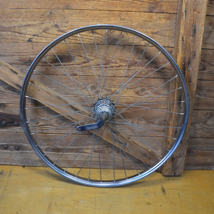 Laufrad hinten 24 x 1,75 verchromt, Speichen verzinkt, 36-Loch Bohrung 