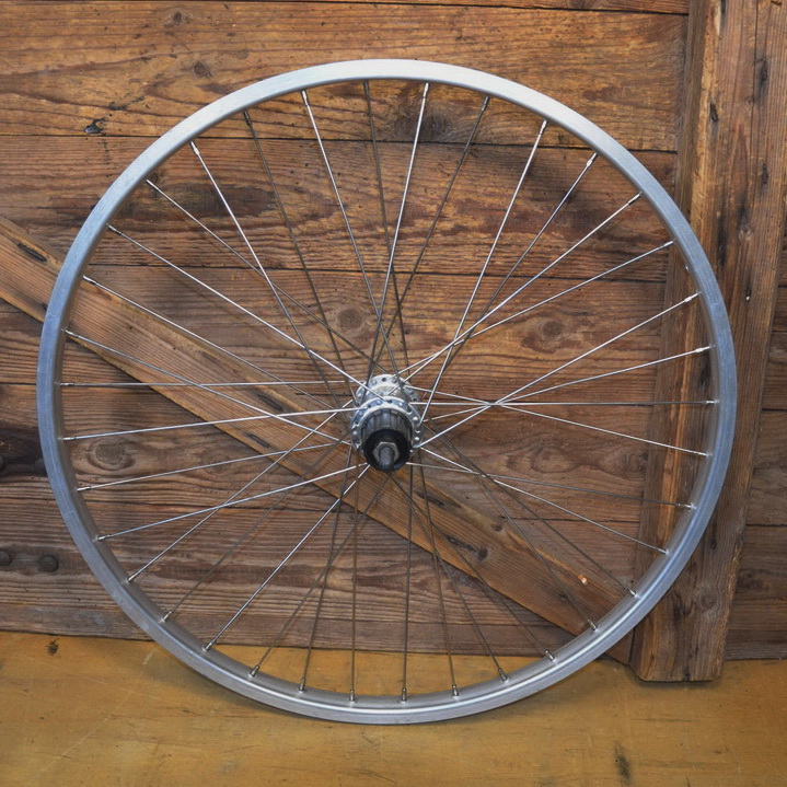 Laufrad hinten 24 Zoll, "Grünert" Alufelge (507-19C), Speichen rostfrei 36-Loch 