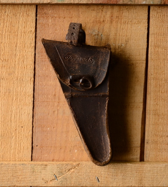 Werkzeugtasche "Torpedo" Lefa, braun, Höhe 16,5 cm, Breite 10 cm mit defektem Riemen, orig. 30-40er Jahre 