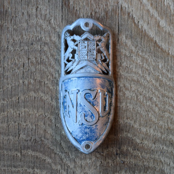 Steuerkopfschild NSU, 30er Jahre, Originalschild aus Sammlungsbestand 