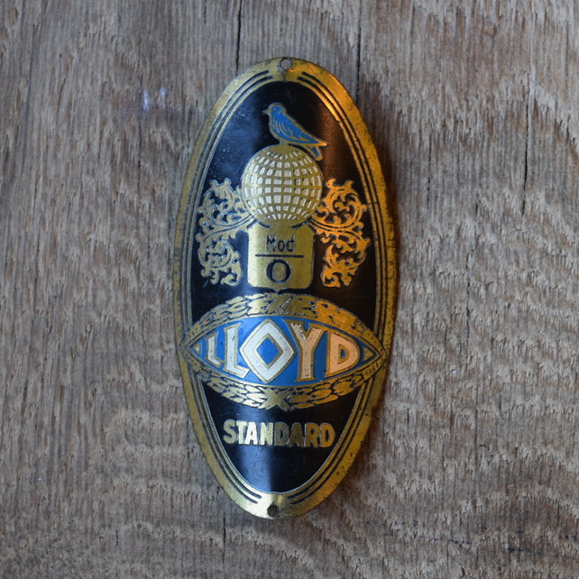 Steuerkopfschild Lloyd, 30er Jahre, Originalschild aus Sammlungsbestand 