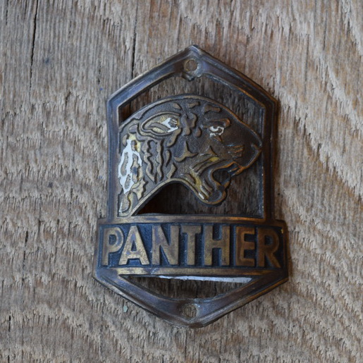 Steuerkopfschild Panther, 50er Jahre, Originalschild aus Sammlungsbestand 