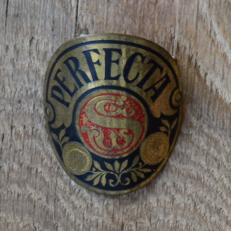 Steuerkopfschild Perfecta, 20-30er Jahre, Originalschild aus Sammlungsbestand 