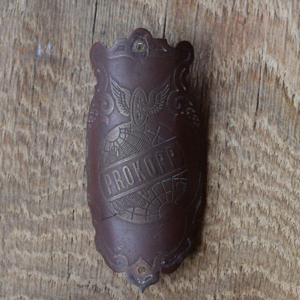 Steuerkopfschild Prokopp, 20-30er Jahre, Originalschild aus Sammlungsbestand 