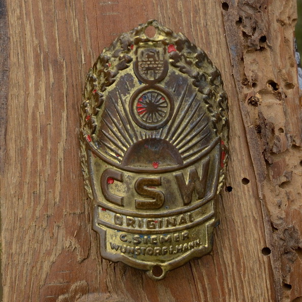 Steuerkopfschild CSW, Wunstorf, 30-50er Jahre, Originalschild aus Sammlungsbestand 