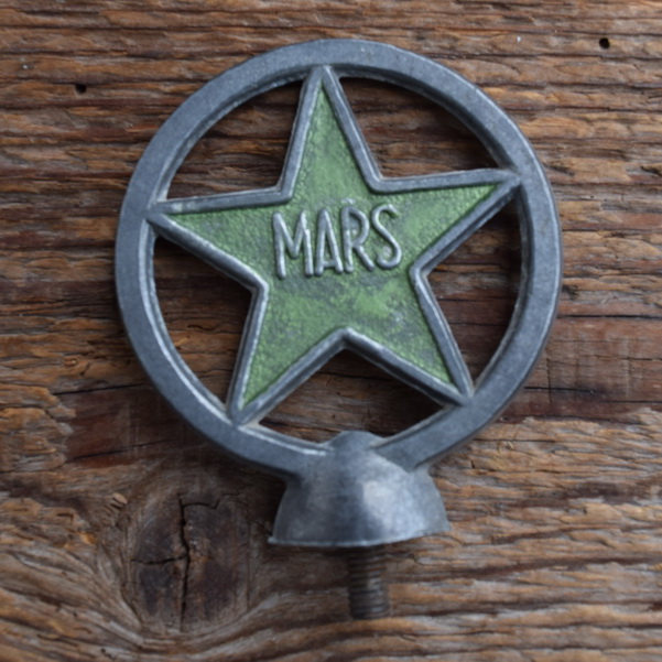 Schutzblechfigur MARS, Alu Druckguss, orig. Altbestand 50er Jahre, Zustand siehe Bild 