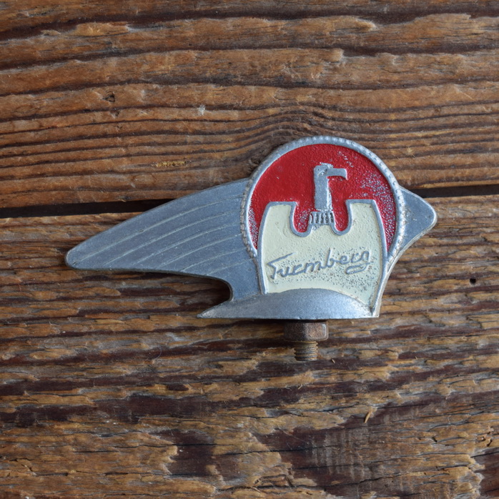 Schutzblechfigur TURMBERG, Alu Druckguss, orig. Altbestand 50er Jahre, Zustand siehe Bild 