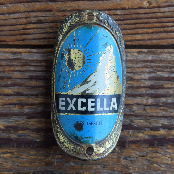 Steuerkopfschild EXCELLA, 50er Jahre, Originalschild aus Sammlungsbestand 