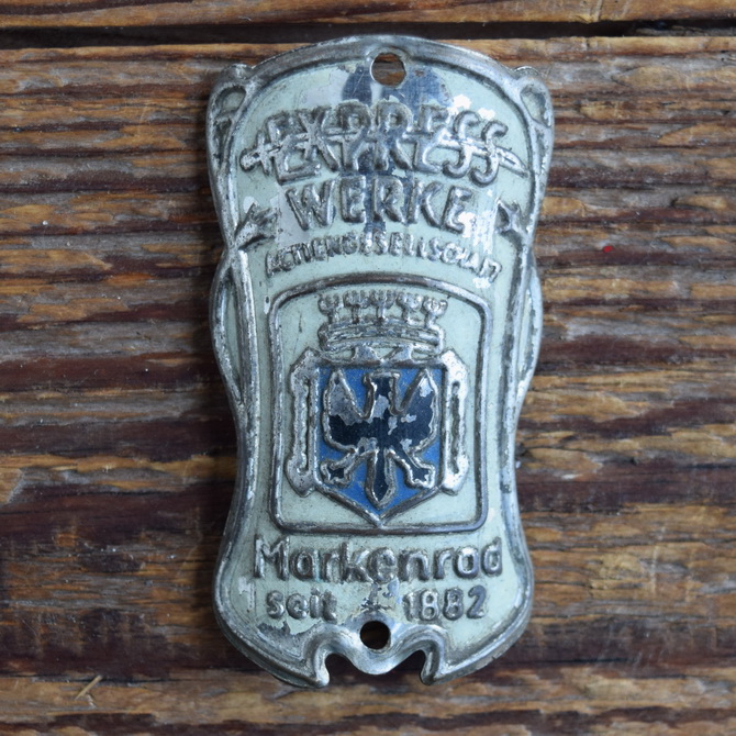Steuerkopfschild EXPRESS WERKE, 50er Jahre, Originalschild aus Sammlungsbestand 