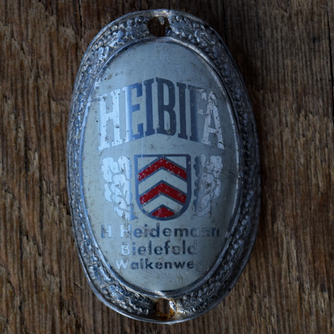 Steuerkopfschild HEIBIFA, 50er Jahre, Originalschild aus Sammlungsbestand 