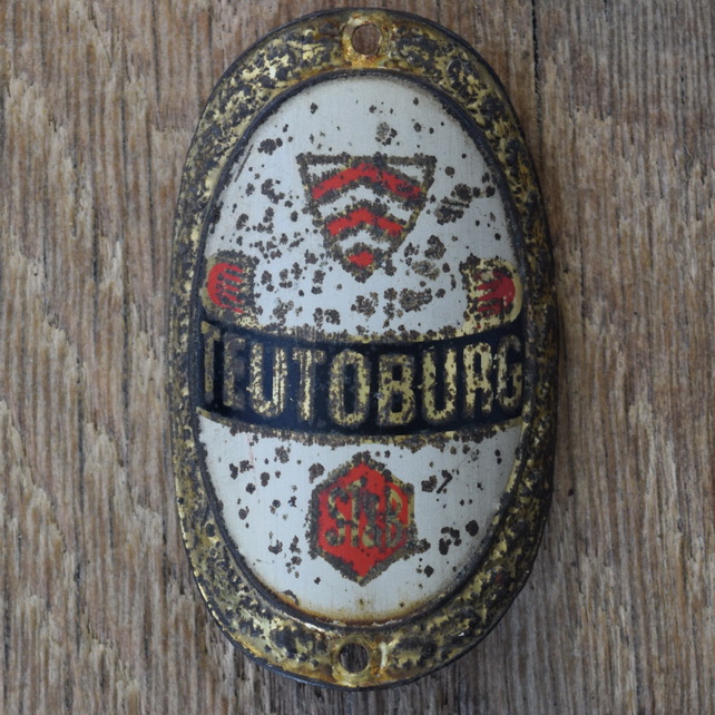 Steuerkopfschild TEUTOBURG, 50er Jahre, Originalschild aus Sammlungsbestand 