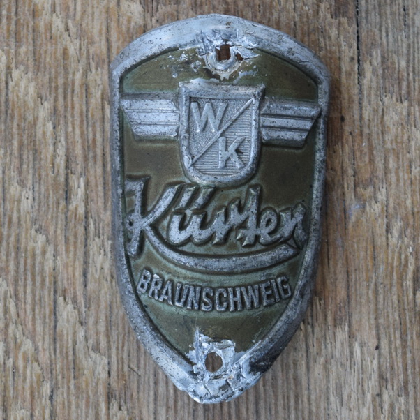 Steuerkopfschild KÜRTEN, 50er Jahre, Originalschild aus Sammlungsbestand 
