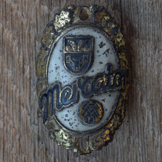 Steuerkopfschild MERCATOR, 50er Jahre, Originalschild aus Sammlungsbestand 