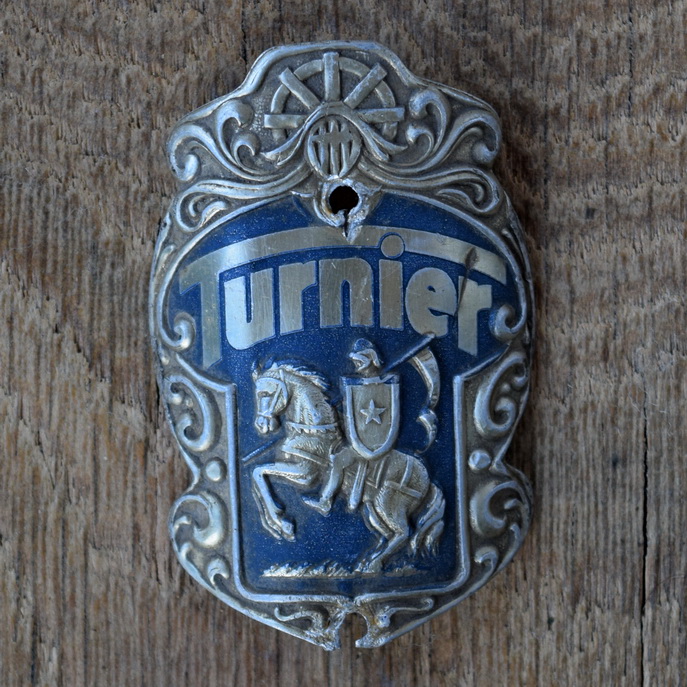 Steuerkopfschild TURNIER, 50er Jahre, Originalschild aus Sammlungsbestand 