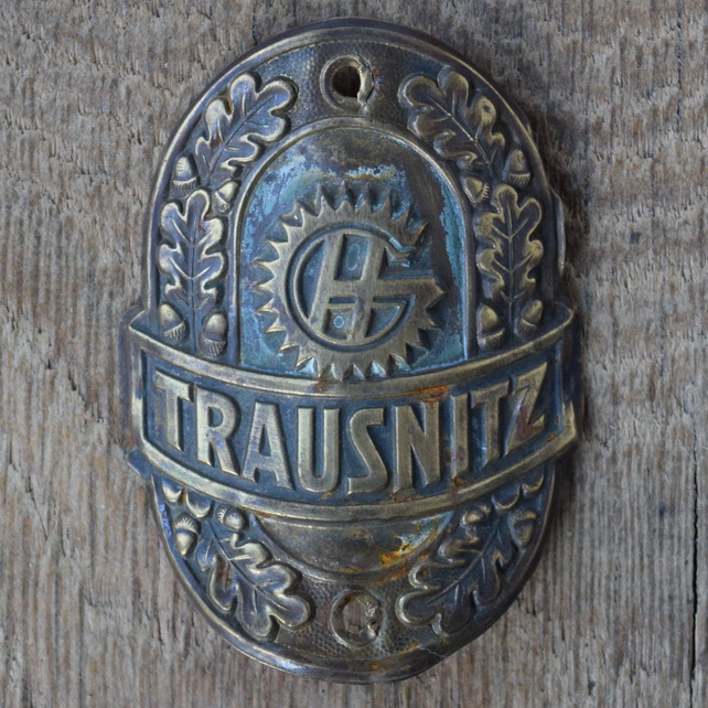Steuerkopfschild TRAUSNITZ, 50er Jahre, Originalschild aus Sammlungsbestand 