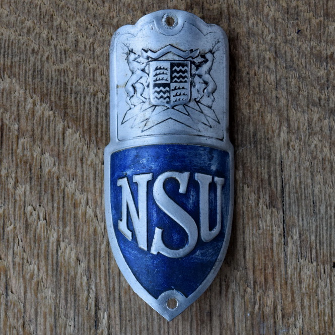 Steuerkopfschild NSU, 40er Jahre, Originalschild aus Sammlungsbestand 