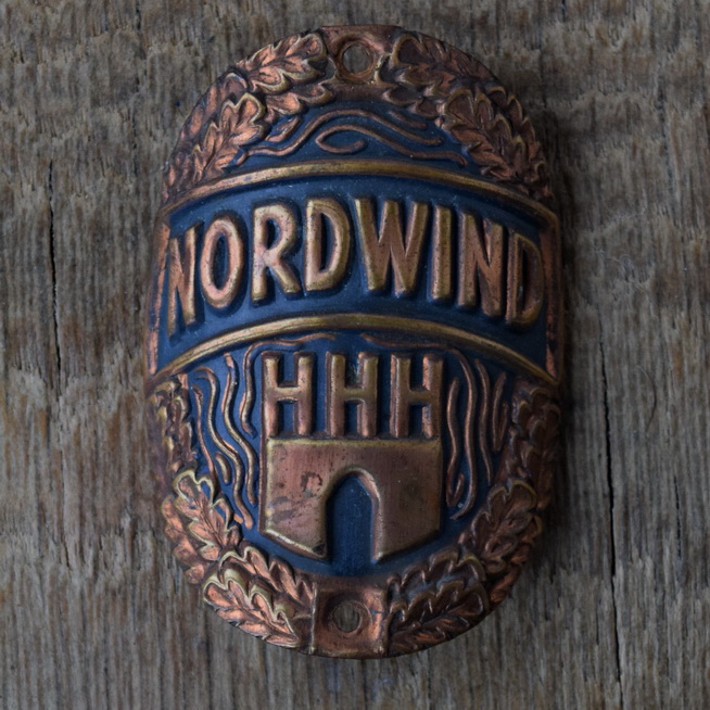 Steuerkopfschild NORDWIND, 50er Jahre, Originalschild aus Sammlungsbestand 
