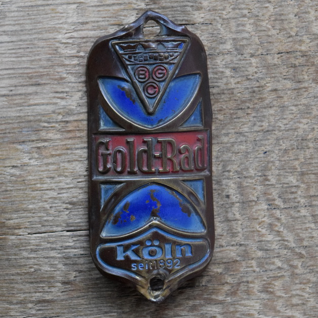 Steuerkopfschild GOLD-RAD, 50er Jahre, Originalschild aus Sammlungsbestand 