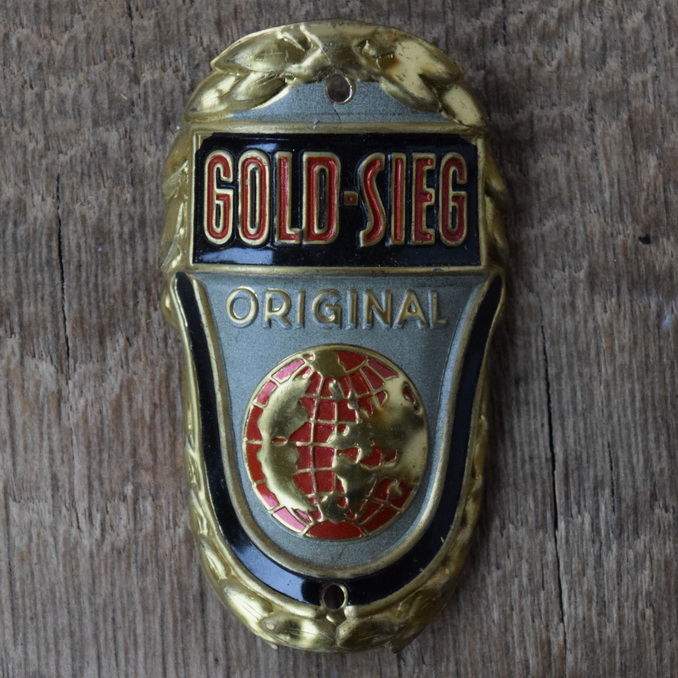 Steuerkopfschild GOLD-SIEG, 50er Jahre, Originalschild aus Sammlungsbestand 