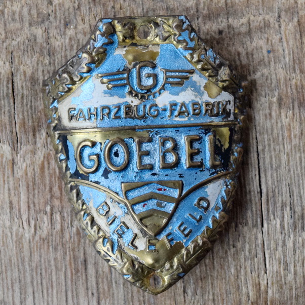 Steuerkopfschild GOEBEL, 50er Jahre, Originalschild aus Sammlungsbestand 