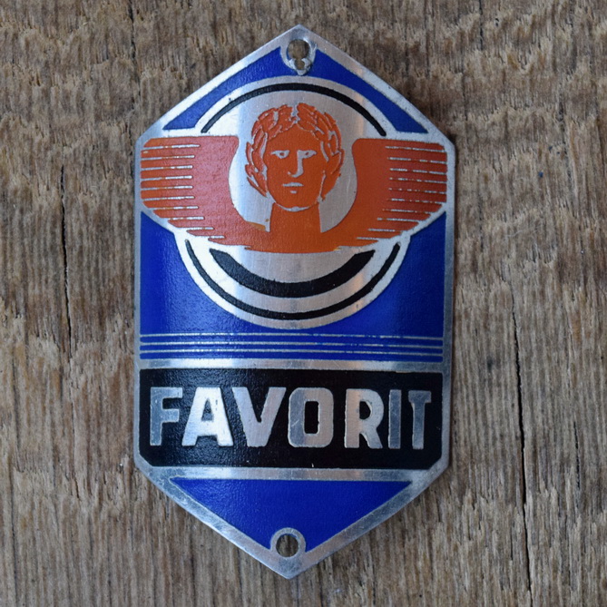 Steuerkopfschild FAVORIT, 50er Jahre, Originalschild aus Sammlungsbestand 