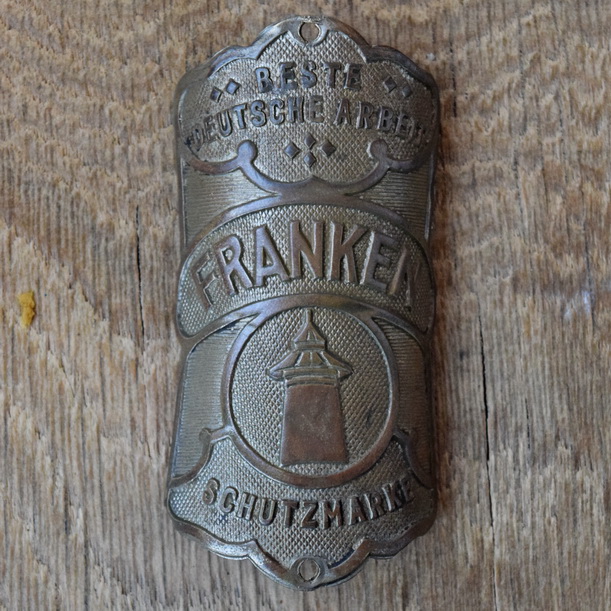 Steuerkopfschild FRANKEN, 20er Jahre, Originalschild aus Sammlungsbestand 