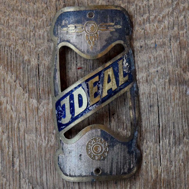 Steuerkopfschild IDEAL, 20er Jahre, Originalschild aus Sammlungsbestand 