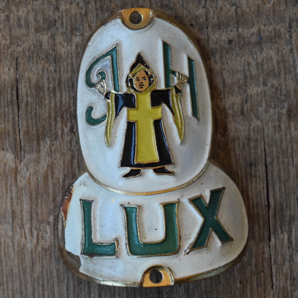 Steuerkopfschild LUX, 50er Jahre, Originalschild aus Sammlungsbestand 
