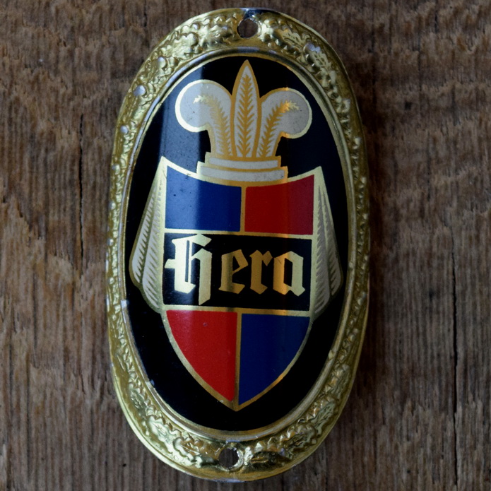 Steuerkopfschild HERA, 50er Jahre, Originalschild aus Sammlungsbestand 