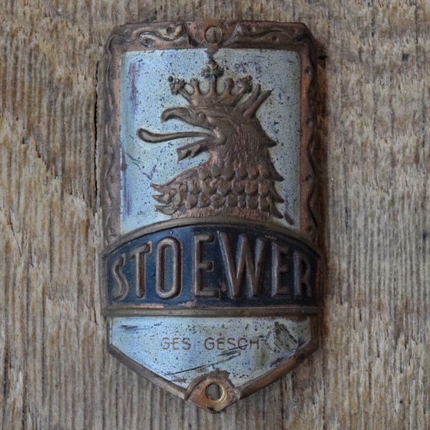Steuerkopfschild STOEWER, 50er Jahre, Originalschild aus Sammlungsbestand 