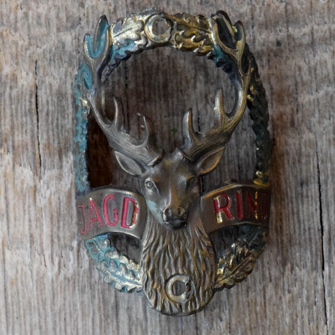 Steuerkopfschild JAGT RING, 50er Jahre, Originalschild aus Sammlungsbestand 