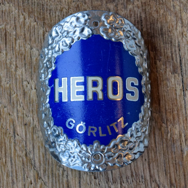 Steuerkopfschild HEROS, 30er Jahre, Originalschild aus Sammlungsbestand 