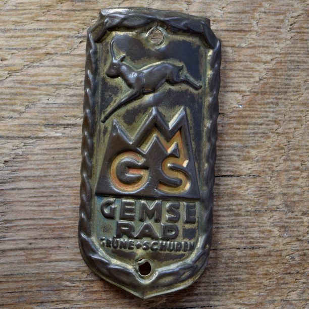 Steuerkopfschild GMS GEMSE RAD, 50er Jahre, Originalschild aus Sammlungsbestand 