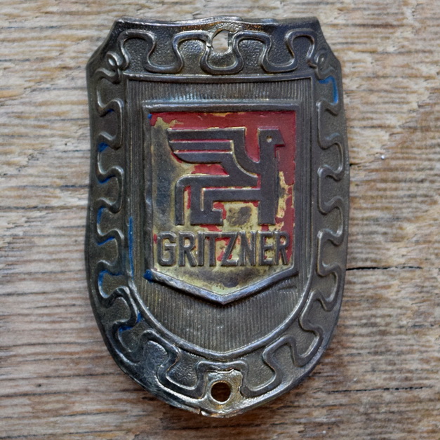 Steuerkopfschild GRITZNER, 50er Jahre, Originalschild aus Sammlungsbestand 