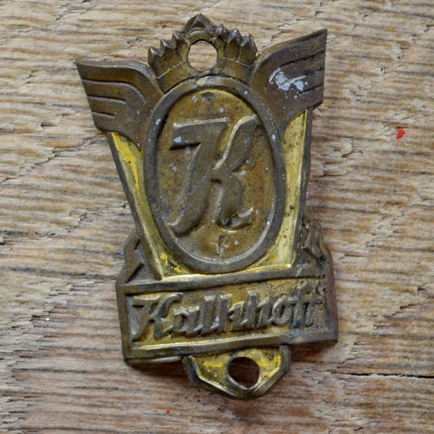 Steuerkopfschild KALKHOFF, 50er Jahre, Originalschild aus Sammlungsbestand 