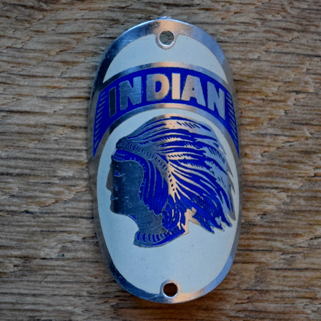Steuerkopfschild INDIAN, 50er Jahre, Originalschild aus Sammlungsbestand 