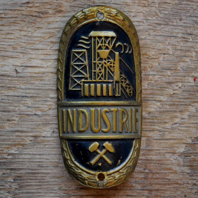 Steuerkopfschild INDUSTRIE, 50er Jahre, Originalschild aus Sammlungsbestand 