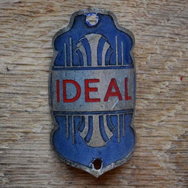 Steuerkopfschild IDEAL, 50er Jahre, Originalschild aus Sammlungsbestand 