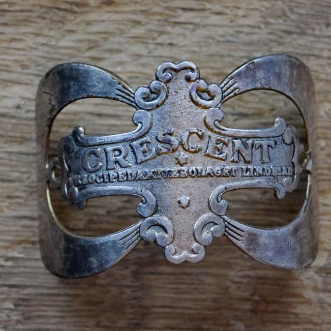 Steuerkopfschild CRESCENT, 30er Jahre, Originalschild aus Sammlungsbestand 