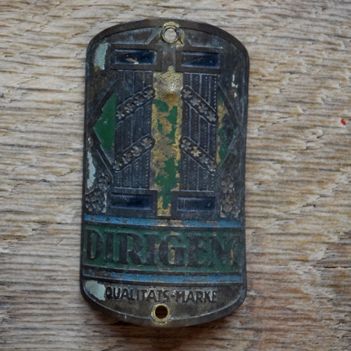 Steuerkopfschild DIRIGENT, 50er Jahre, Originalschild aus Sammlungsbestand 