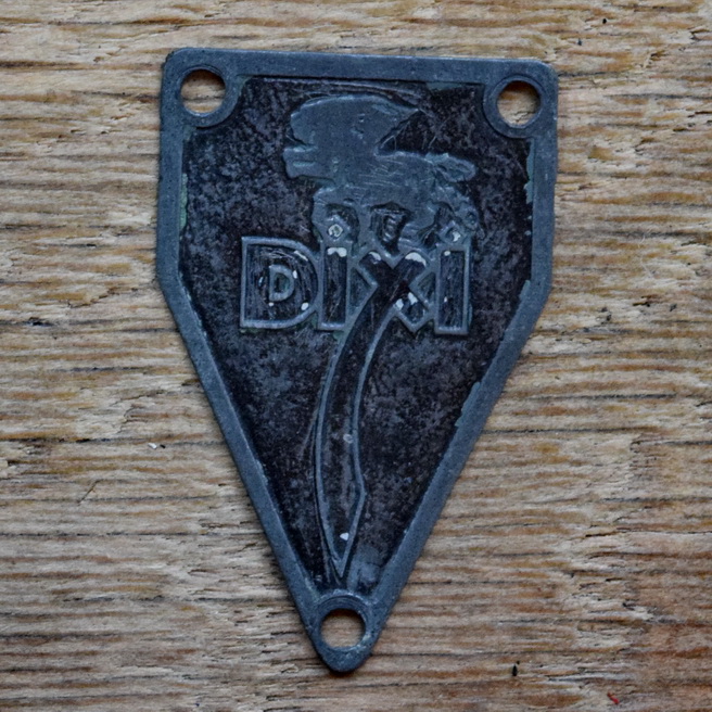 Steuerkopfschild DIXI, 30er Jahre, Originalschild aus Sammlungsbestand 