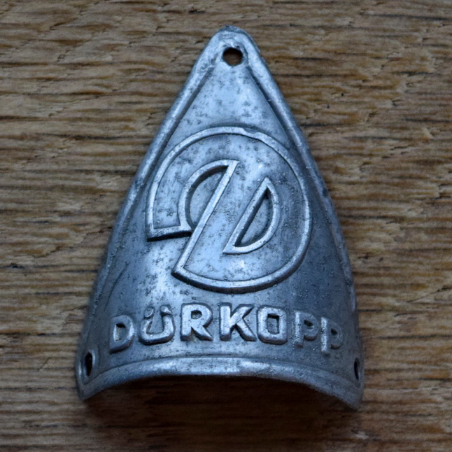 Steuerkopfschild DÜRKOPP, 40er Jahre, Originalschild aus Sammlungsbestand 