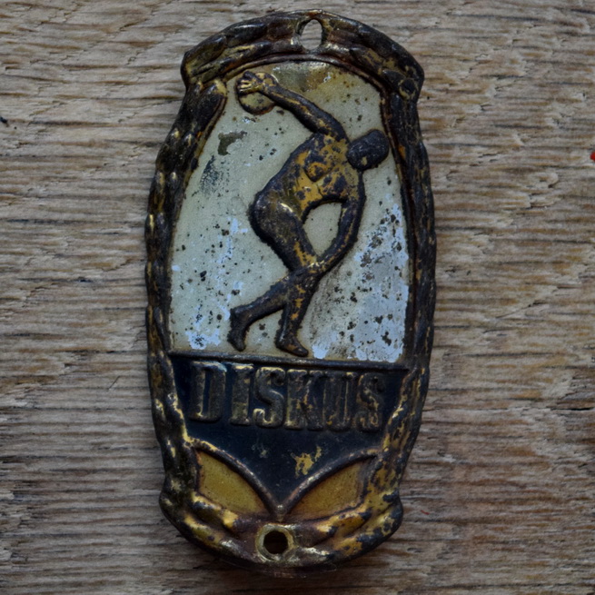 Steuerkopfschild DISKUS, 50er Jahre, Originalschild aus Sammlungsbestand 