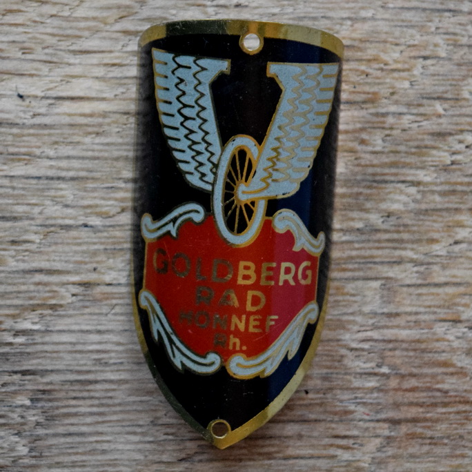 Steuerkopfschild GOLDBERG RAD, 50er Jahre, Originalschild aus Sammlungsbestand 