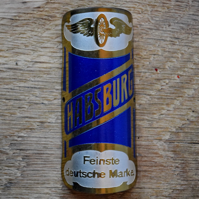 Steuerkopfschild HABSBURG, 20er Jahre, Originalschild aus Sammlungsbestand 