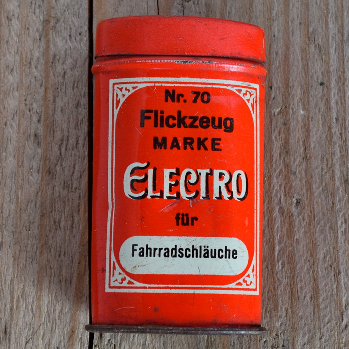 Flickzeug Blechdose "ELECTRO" orig. 30er Jahre, 83 x 48 x 25 mm, ohne Inhalt 